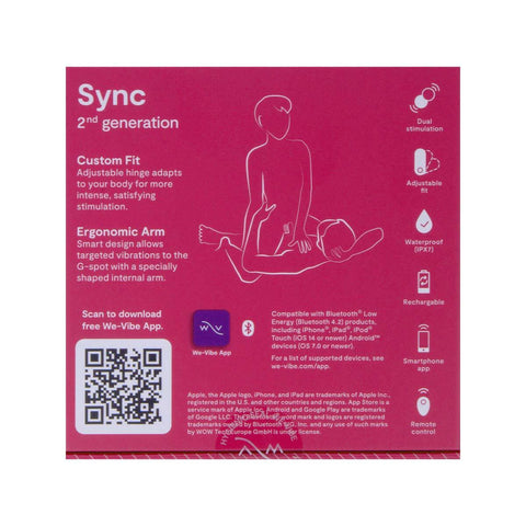 We-Vibe Sync 2 情侶共用震動器 (靛藍色/ 紫色/ 粉紅色) Waddy Store 