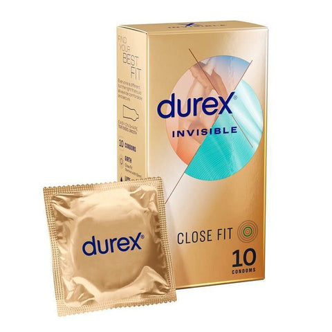 Durex 杜蕾斯 Invisible Close Fit 超薄緊貼裝 乳膠安全套 10片 Waddy Store 