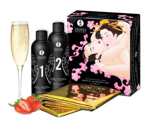 Shunga NURU Body-to-Body 按摩凝膠套裝 草莓香氣 Waddy Store 