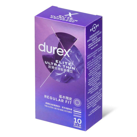 Durex 杜蕾斯 Elite Ultra Thin 超薄陪滑裝更薄型 10 片裝 乳膠安全套 (香港版) Waddy Store 