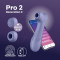 Satisfyer Pro 2 Generation 3 App 控制 Liquid Air 吸啜器 (酒紅色/紫色/黑色) Waddy Store 