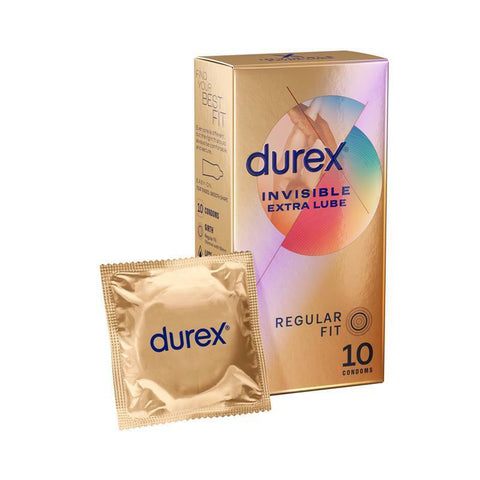 Durex 杜蕾斯 Invisible 超薄裝潤滑加量 10片裝 乳膠安全套 Waddy Store 