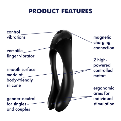 Satisfyer Candy Cane 指上共震器 (黑色/橙色) Waddy Store 