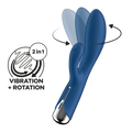 Satisfyer Spinning Rabbit 1 旋轉兔耳震動按摩棒 (藍色/淺褐色) Waddy Store 